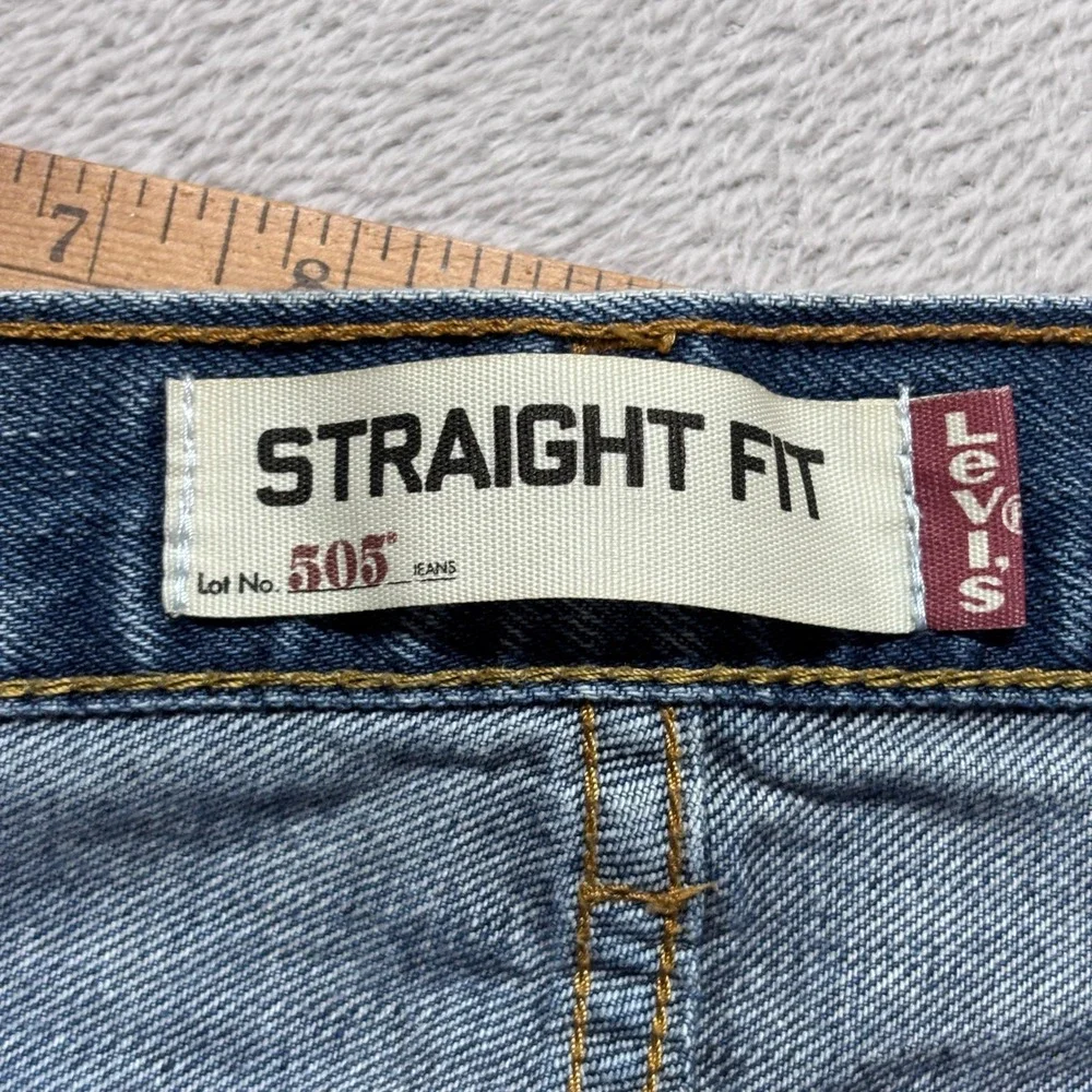 Levi's Jeans Mens 36x32 505 Straight Fit Blue Denim EUC Y2K